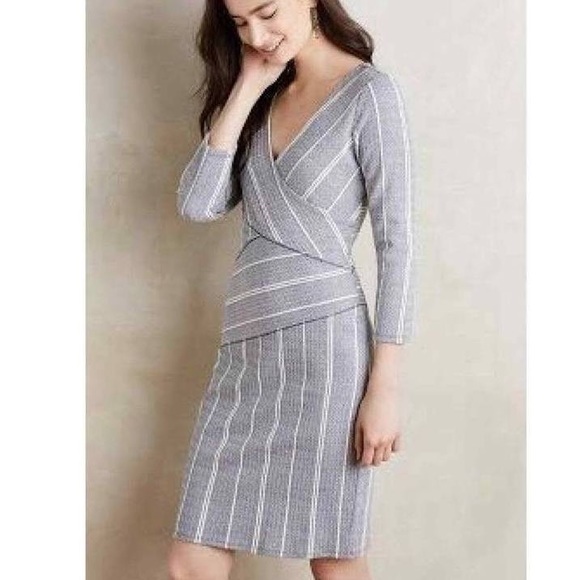 Anthropologie Maeve Amelia Column Stripe Wrap Dress Size Small - Picture 15 of 15